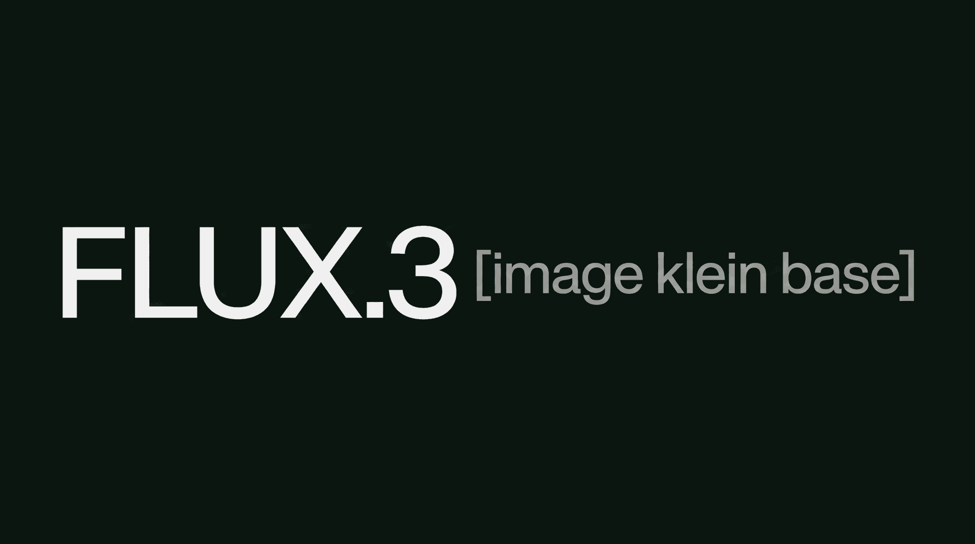 FLUX 3 Image Klein Baseのカバー画像