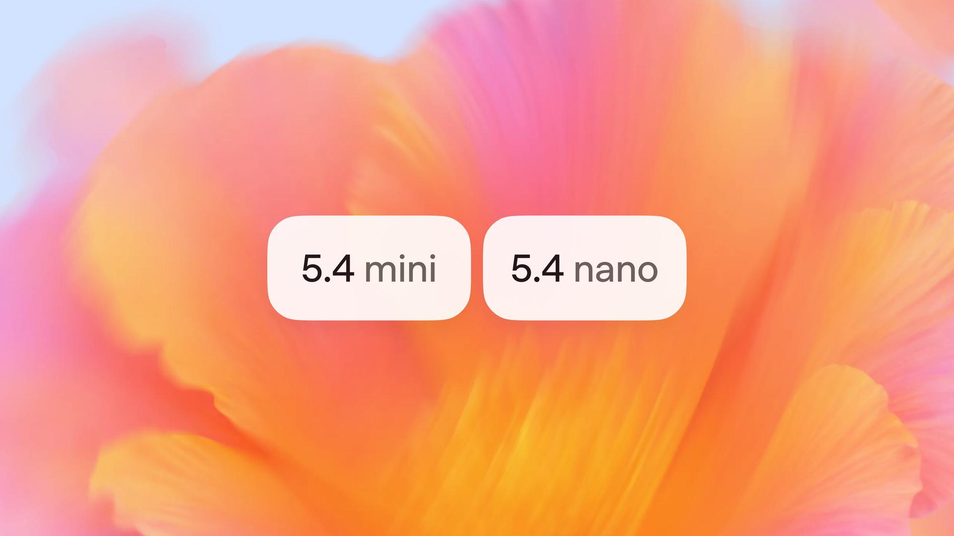 OpenAI announcement artwork for GPT-5.4 mini and GPT-5.4 nano